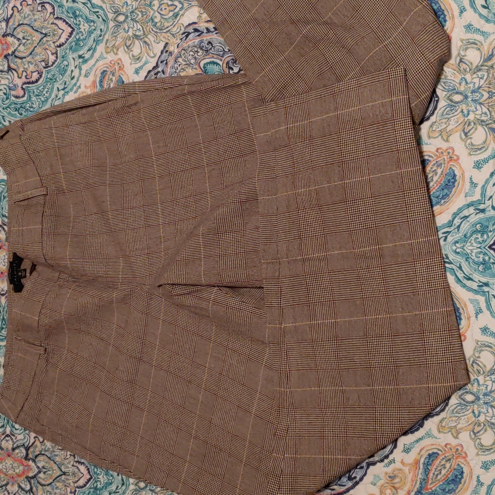 Talbots Plaid Dress Pants in Brown and Tan